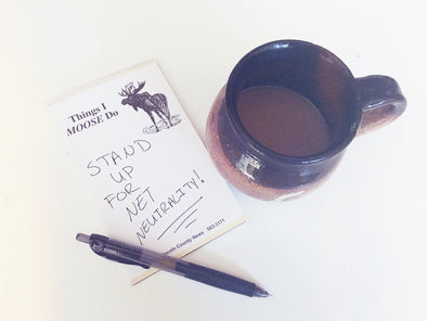 Stand up for Net Neutrality Memo and Coffee Cup