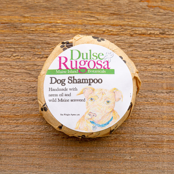 Our Dog Shampoo is a gentle shampoo and conditioner loaded with seaweed, neem oil, and essential oils to help keep fleas away.
